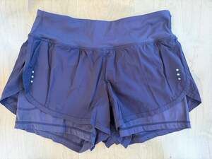 Soothfeel 2 In 1 Running Shorts Size M Brown/Purple Athletic Gym Shorts